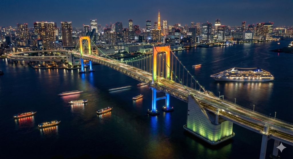 Tokyo Rainbow Bridge Night View